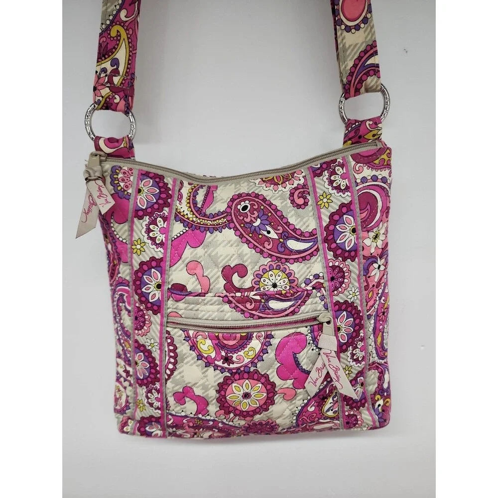 Vera Bradley Hipster Crossbody Bag Paisley Meets Plaid Adjustable Strap Retired